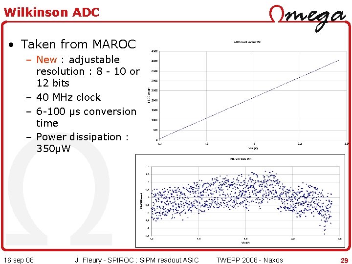 Wilkinson ADC • Taken from MAROC – New : adjustable resolution : 8 -
