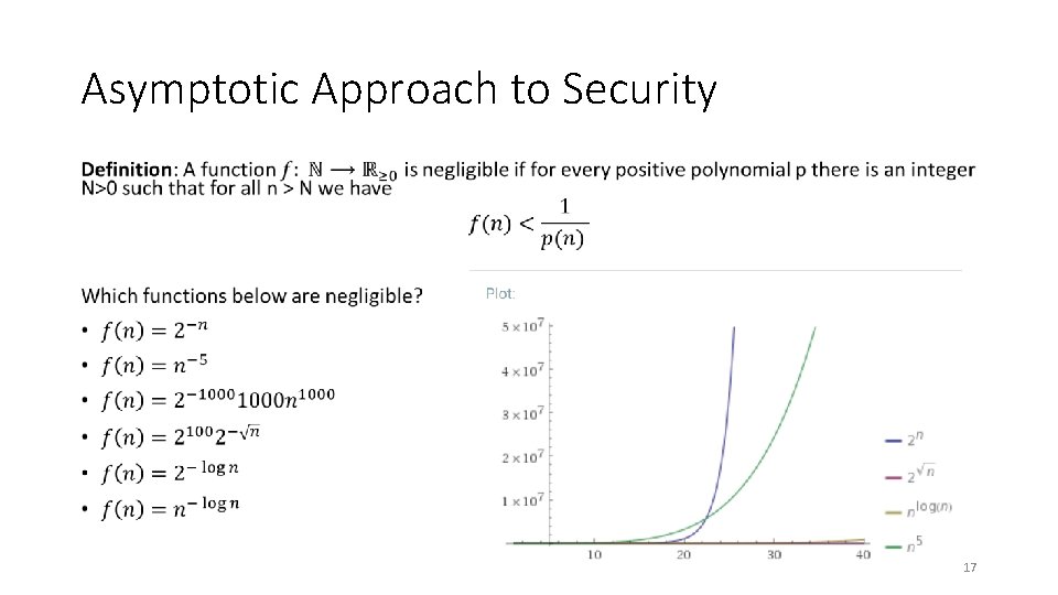 Asymptotic Approach to Security • 17 