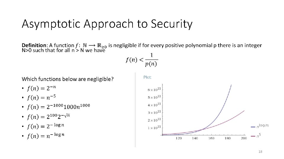 Asymptotic Approach to Security • 18 