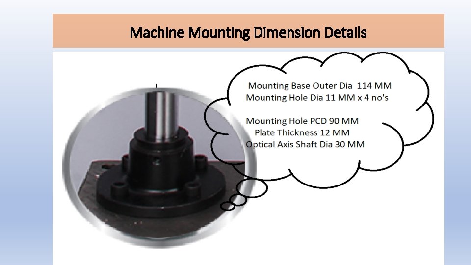 Machine Mounting Dimension Details 