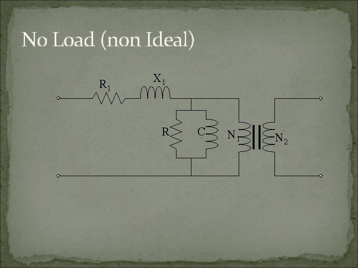 No Load (non Ideal) R 1 X 1 R C N 1 N 2