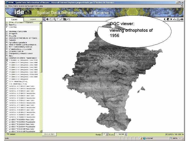 OGC viewer: viewing orthophotos of 1956 