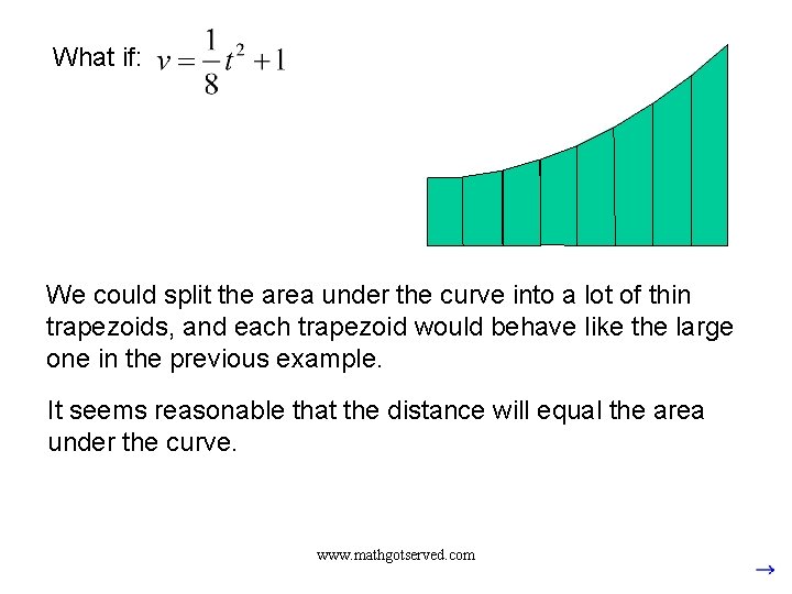 What if: We could split the area under the curve into a lot of