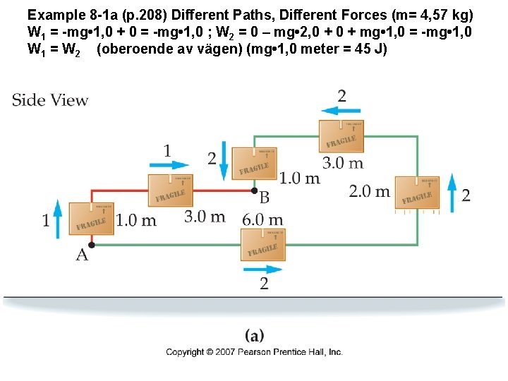 Example 8 -1 a (p. 208) Different Paths, Different Forces (m= 4, 57 kg)