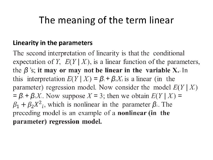 The meaning of the term linear • 