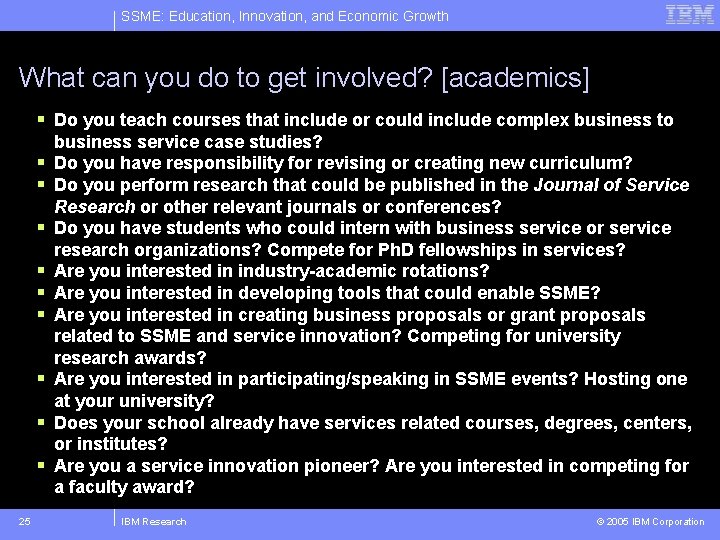 SSME: Education, Innovation, and Economic Growth What can you do to get involved? [academics]