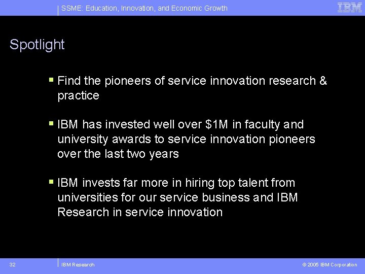 SSME: Education, Innovation, and Economic Growth Spotlight § Find the pioneers of service innovation