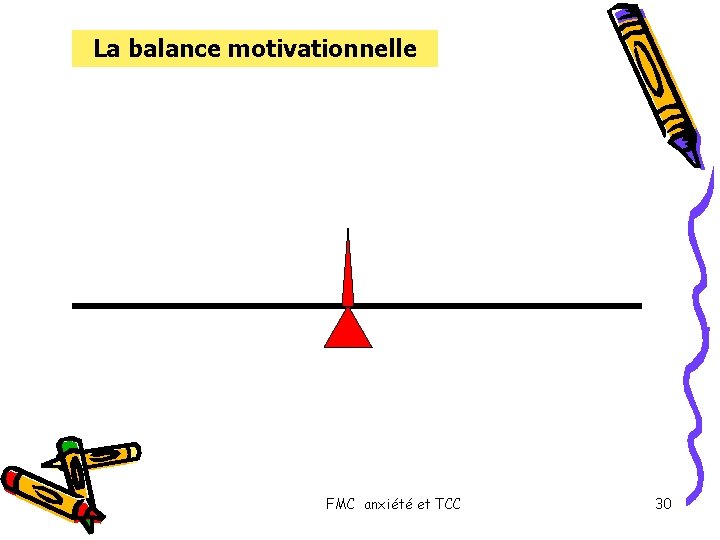 La balance motivationnelle FMC anxiété et TCC 30 