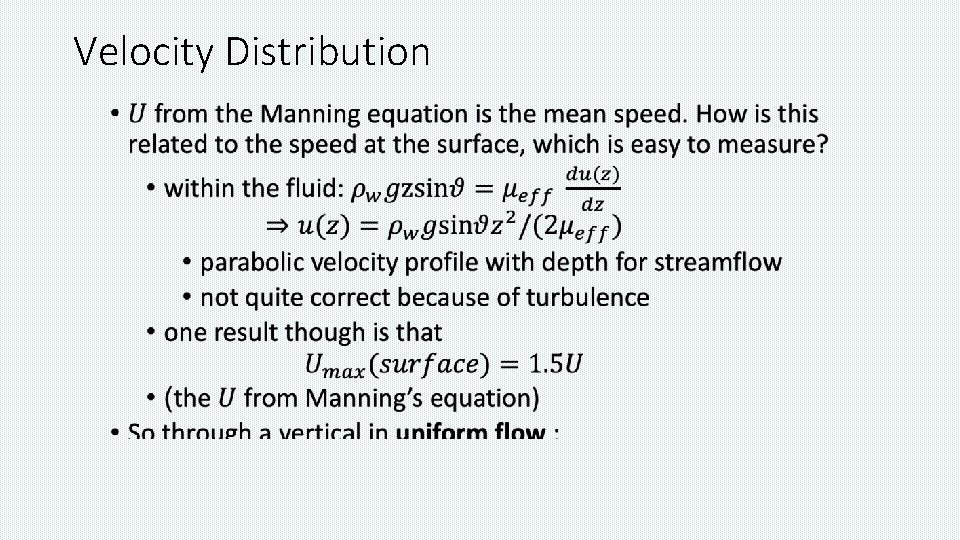 Velocity Distribution • 