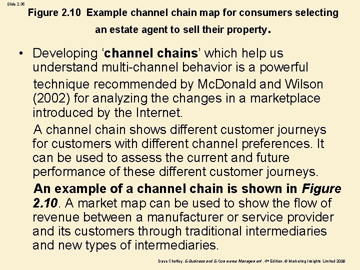 Slide 2. 35 Figure 2. 10 Example channel chain map for consumers selecting an