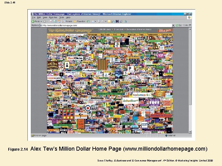 Slide 2. 46 Figure 2. 14 Alex Tew’s Million Dollar Home Page (www. milliondollarhomepage.