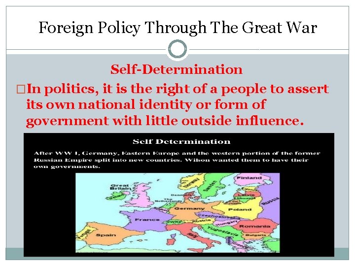 Foreign Policy Through The Great War Self-Determination �In politics, it is the right of Foreign Policy Through The Great War Self-Determination �In politics, it is the right of