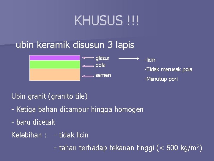 KHUSUS !!! ubin keramik disusun 3 lapis glazur pola semen -licin -Tidak merusak pola