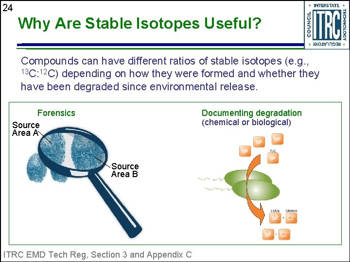 24 Why Are Stable Isotopes Useful? Compounds can have different ratios of stable isotopes