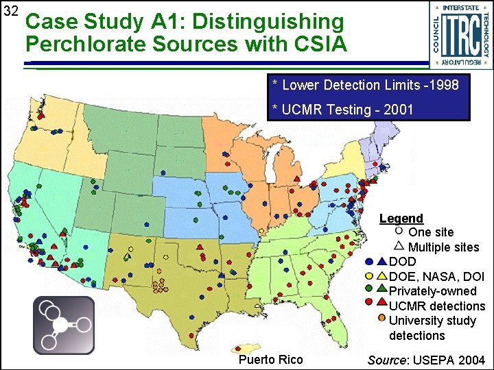 32 Case Study A 1: Distinguishing Perchlorate Sources with CSIA * Lower Detection Limits