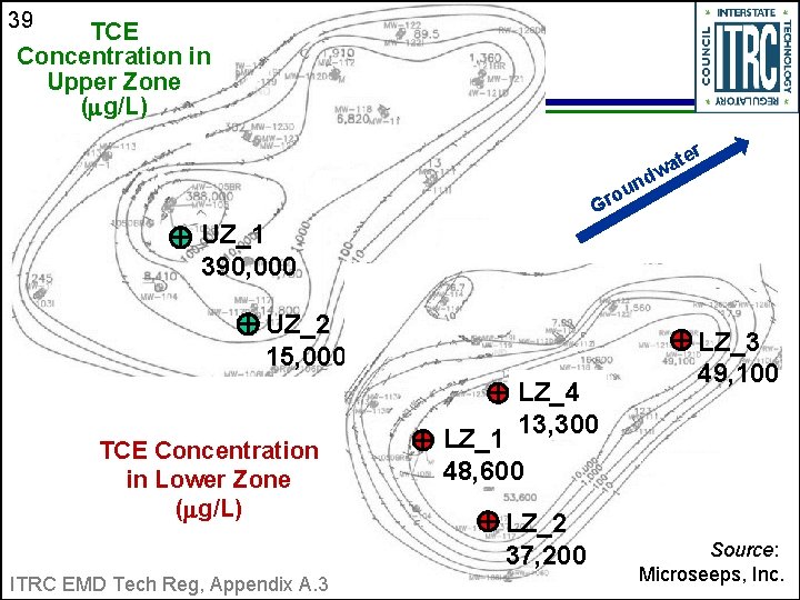 39 39 TCE Concentration in Upper Zone (mg/L) ter a w d n u