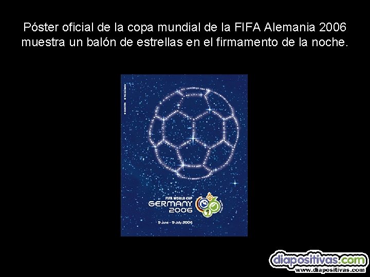 Póster oficial de la copa mundial de la FIFA Alemania 2006 muestra un balón