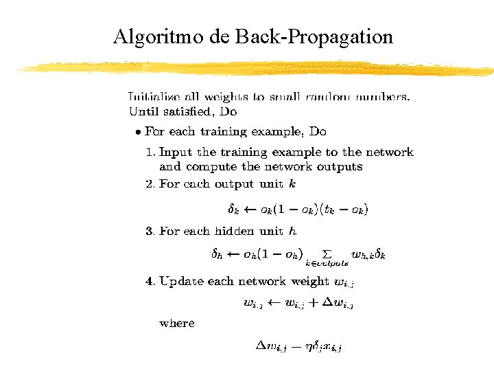 Algoritmo de Back-Propagation 