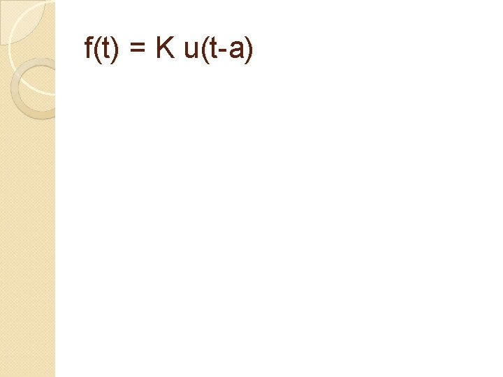 f(t) = K u(t-a) 