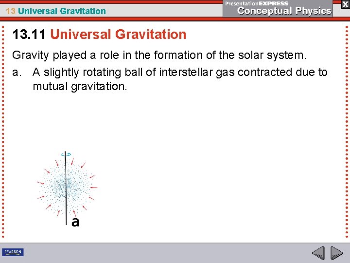 13 Universal Gravitation 13. 11 Universal Gravitation Gravity played a role in the formation