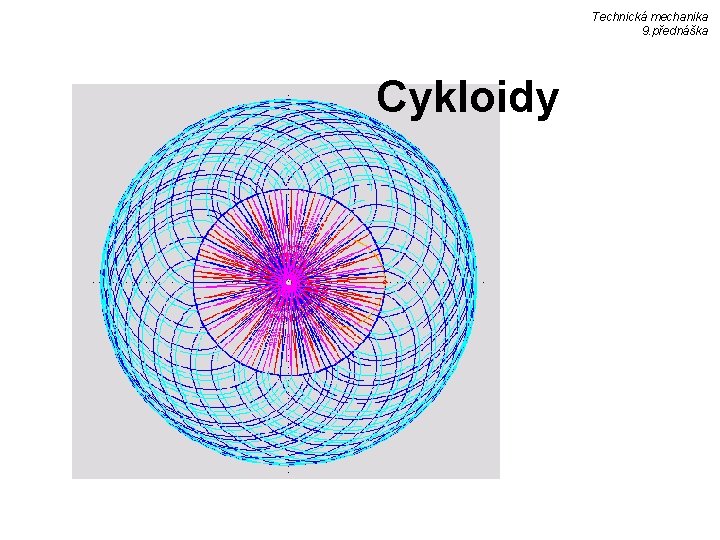 Technická mechanika 9. přednáška Cykloidy 