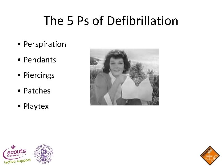 The 5 Ps of Defibrillation • Perspiration • Pendants • Piercings • Patches • The 5 Ps of Defibrillation • Perspiration • Pendants • Piercings • Patches •