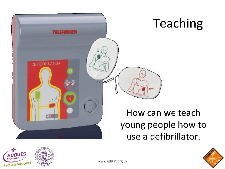 Teaching How can we teach young people how to use a defibrillator. www. edsfat. Teaching How can we teach young people how to use a defibrillator. www. edsfat.