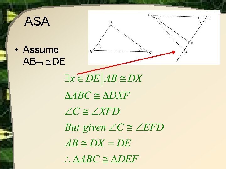 ASA • Assume AB DE ASA • Assume AB DE
