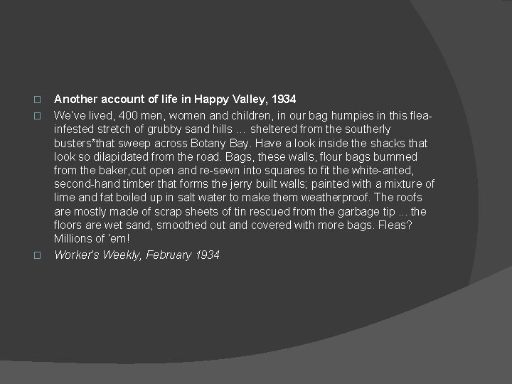 � � � Another account of life in Happy Valley, 1934 We’ve lived, 400