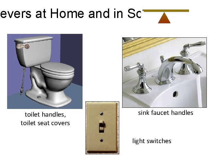 evers at Home and in School toilet handles, toilet seat covers sink faucet handles