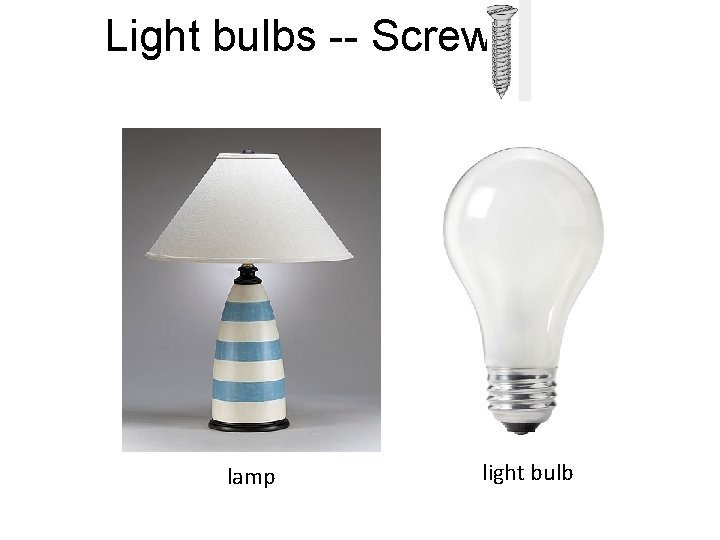 Light bulbs -- Screws lamp light bulb 