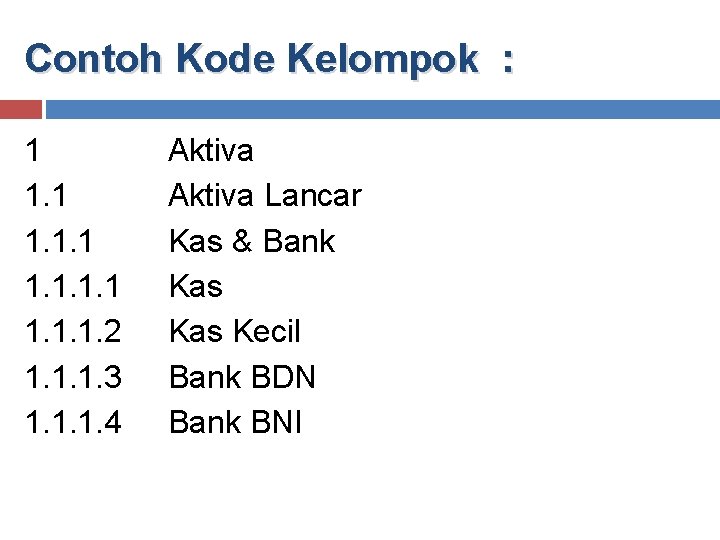 Contoh Kode Kelompok : 1 1. 1. 1. 2 1. 1. 1. 3 1.