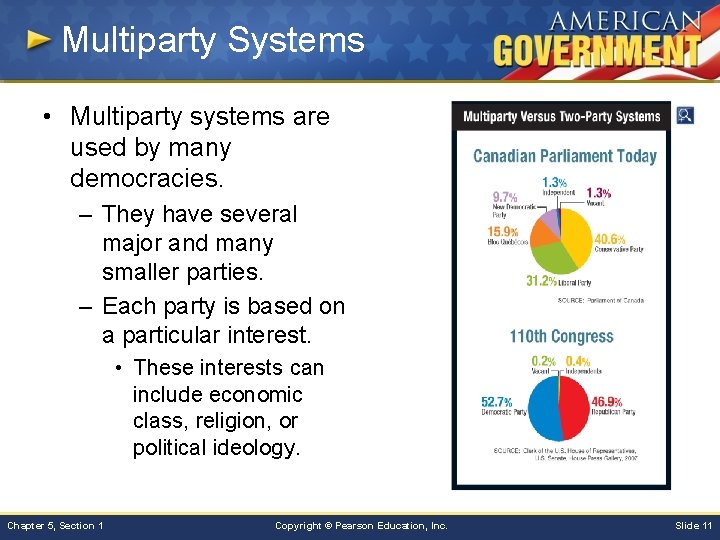 Multiparty Systems • Multiparty systems are used by many democracies. – They have several