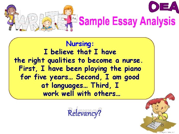 Nursing: I believe that I have the right qualities to become a nurse. First,