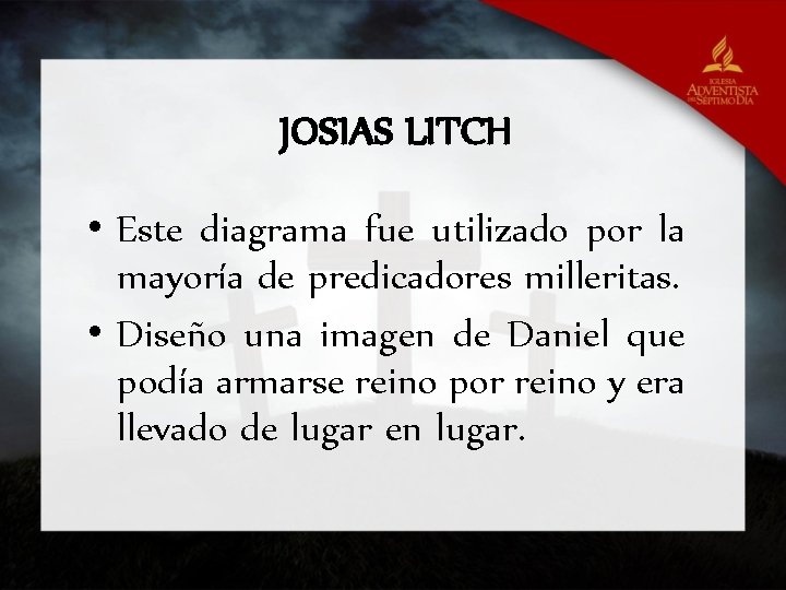 JOSIAS LITCH • Este diagrama fue utilizado por la mayoría de predicadores milleritas. •