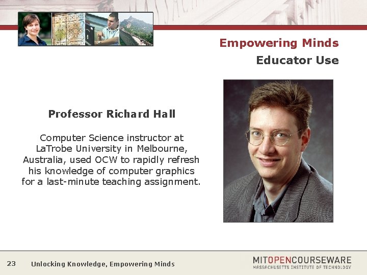 Empowering Minds Educator Use Professor Richard Hall Computer Science instructor at La. Trobe University