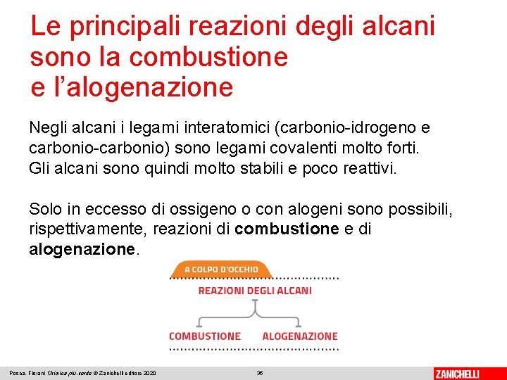 Le principali reazioni degli alcani sono la combustione e l’alogenazione Negli alcani i legami Le principali reazioni degli alcani sono la combustione e l’alogenazione Negli alcani i legami