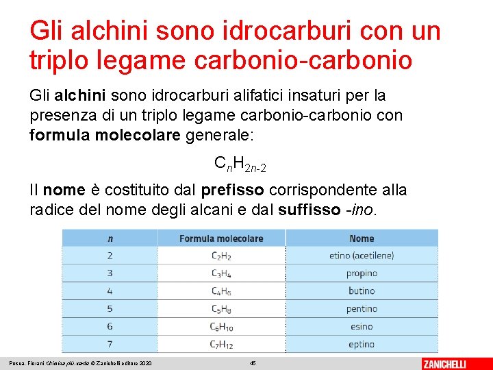 Gli alchini sono idrocarburi con un triplo legame carbonio-carbonio Gli alchini sono idrocarburi alifatici Gli alchini sono idrocarburi con un triplo legame carbonio-carbonio Gli alchini sono idrocarburi alifatici