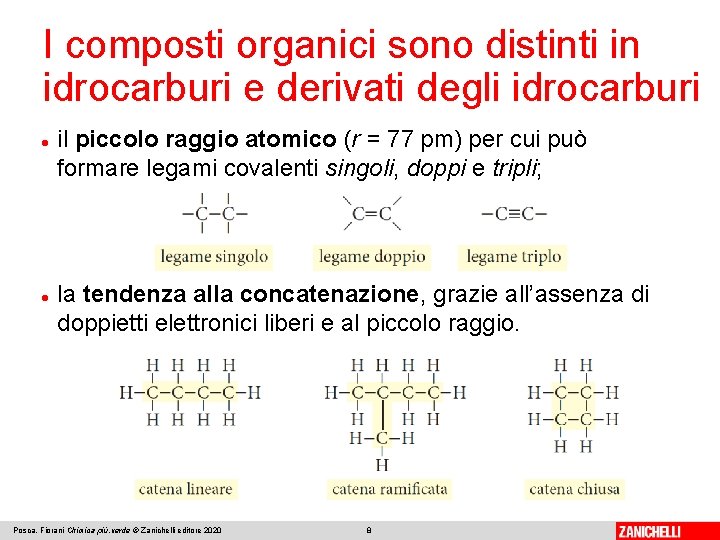 I composti organici sono distinti in idrocarburi e derivati degli idrocarburi il piccolo raggio I composti organici sono distinti in idrocarburi e derivati degli idrocarburi il piccolo raggio