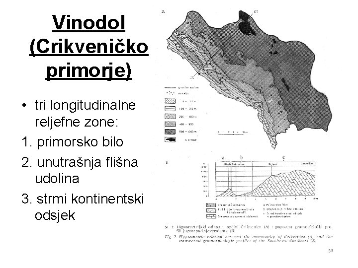 Vinodol (Crikveničko primorje) • tri longitudinalne reljefne zone: 1. primorsko bilo 2. unutrašnja flišna