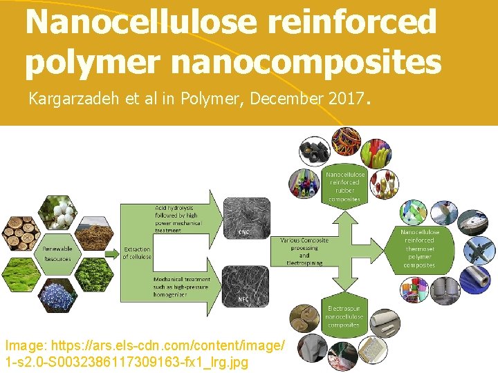 Nanocellulose reinforced polymer nanocomposites Kargarzadeh et al in Polymer, December 2017. Image: https: //ars.