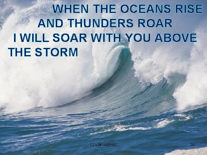 WHEN THE OCEANS RISE AND THUNDERS ROAR I WILL SOAR WITH YOU ABOVE THE