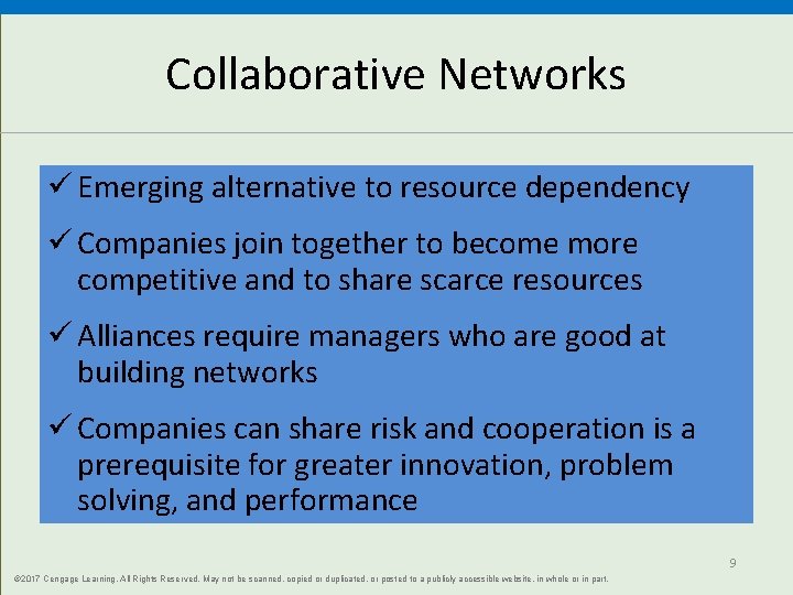 Collaborative Networks ü Emerging alternative to resource dependency ü Companies join together to become