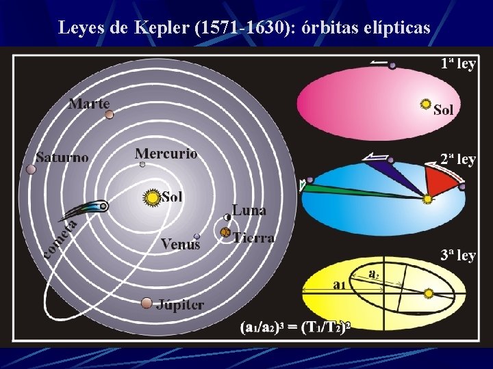 Leyes de Kepler (1571 -1630): órbitas elípticas 