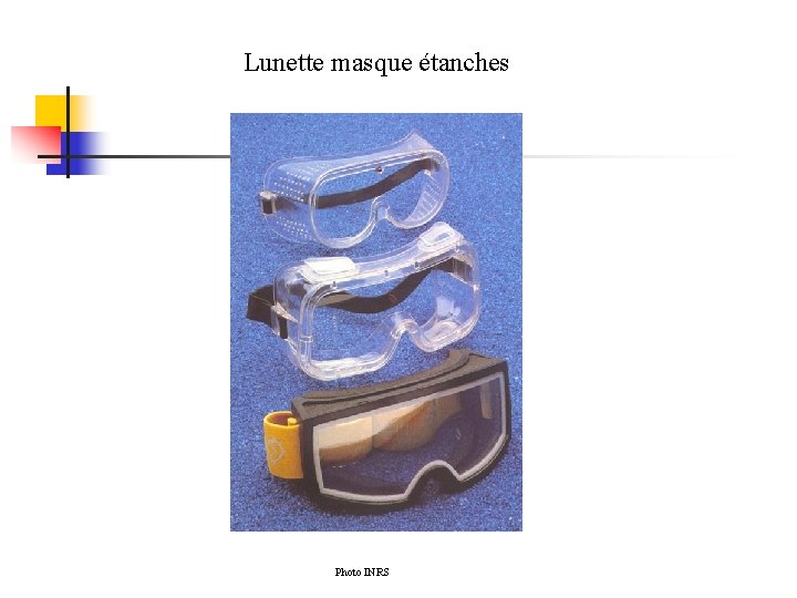 Lunette masque étanches Photo INRS 