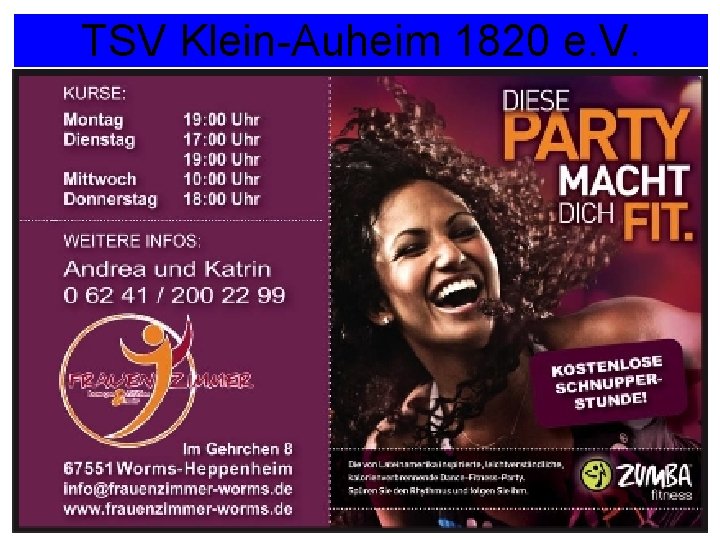 TSV Klein-Auheim 1820 e. V. Nächstes Spiel: TSV gegen TUS Krotzenburg So. 25. 12.