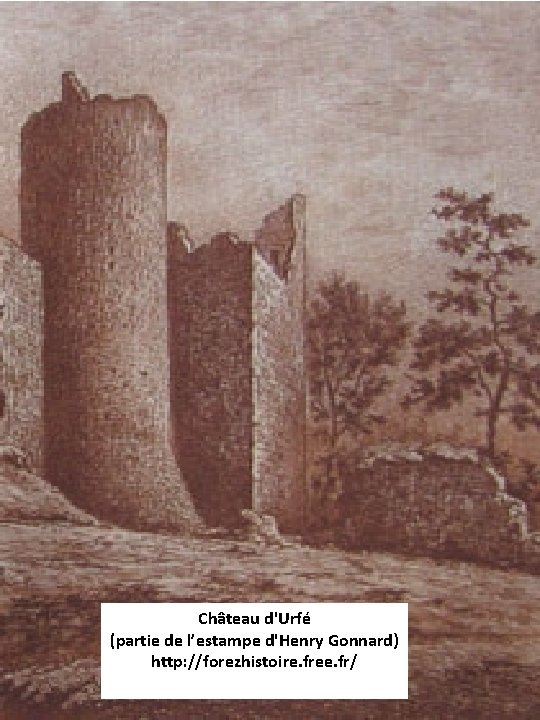 Château d'Urfé (partie de l’estampe d'Henry Gonnard) http: //forezhistoire. free. fr/ 