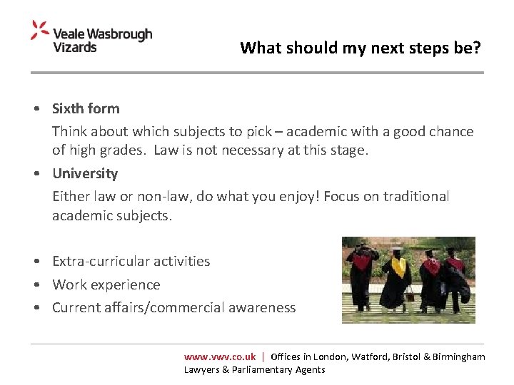 What should my next steps be? • Sixth form Think about which subjects to