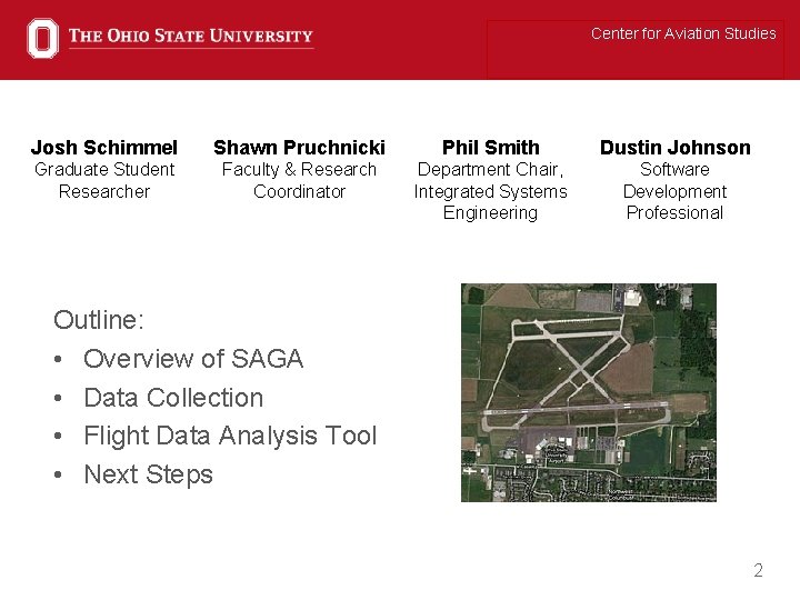 Center for Aviation Studies Josh Schimmel Shawn Pruchnicki Phil Smith Dustin Johnson Graduate Student Center for Aviation Studies Josh Schimmel Shawn Pruchnicki Phil Smith Dustin Johnson Graduate Student