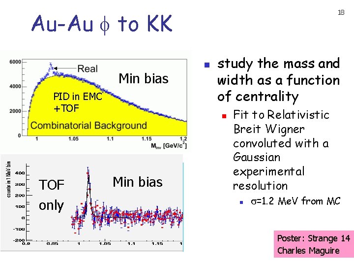 Au-Au to KK Min bias PID in EMC +TOF only 18 n study the